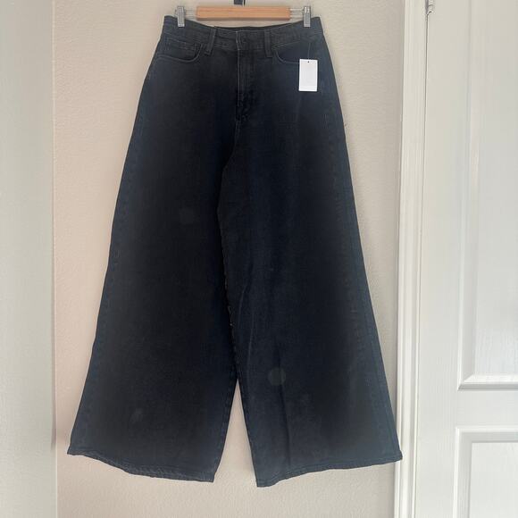 Good American Paneled Wide Leg Black Jeans, Oversized, Indie Vanguard, size 27/4 - Picture 3 of 10